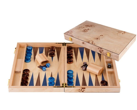 Backgammon 15" Blauw & Bruin Trangle