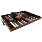 Backgammonkoffer 38 cm bruin/wit/bruin