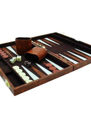 Backgammon  Backgammonkoffer bruin/wit/bruin - Kunststof - uitvoering