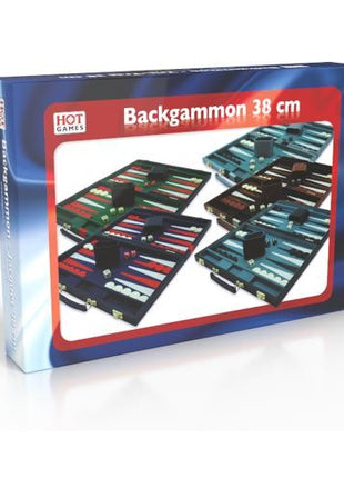 Backgammonkoffer bruin/wit/bruin