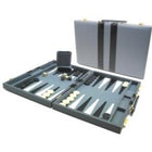 Backgammon  Backgammonkoffer 38 Cm Grijs/Zwart - Kunststof - uitvoering