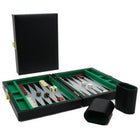 Backgammonkoffer magnetisch zwart 23x17