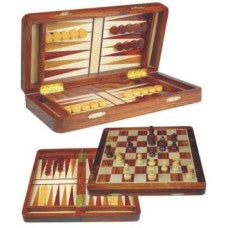 Backgammon  Schaak, Backgammon magnetisch ingelegd acacia 30cm - Hout - uitvoering