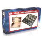 Backgammon  Schaak /Backgammon klapcassette ingelegd 29cm. - Hout - uitvoering