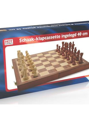 Schaak  Schaak klapcassette hout ingelegd 40 cm - Hout - uitvoering