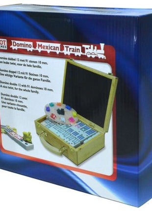 Domino Mexican Train Dubbel 12 kof. hout