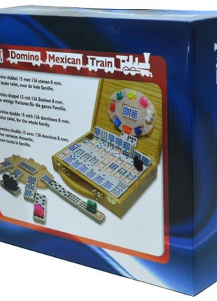 Domino  Domino Mexican-Train Dubbel 15 koffer hout - Kunststof - uitvoering