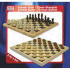Schaak  Schaak Dam Set hout bedrukt 29x29 cm. - Hout - uitvoering