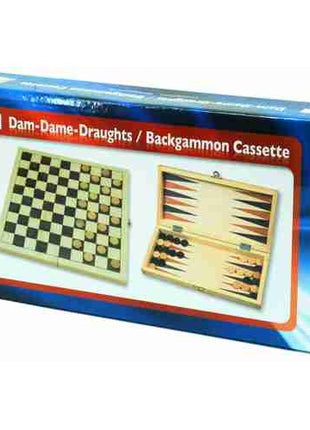 Backgammon  Dam Backgammon klapcassette 29cm. - Kunststof - uitvoering