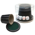 Poker  Pokerbeker zwart leder+deksel+poke 9x8cm - Kunststof - uitvoering
