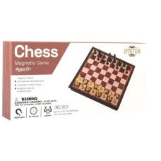 Schaak  Schaakcassette bruin kunststof magnetisch 20x20x1,6cm. - Hout - uitvoering