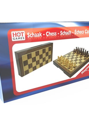 Schaak  Schaakcasset Magnetisch Walnoot 23x23x2 cm - Hout - uitvoering