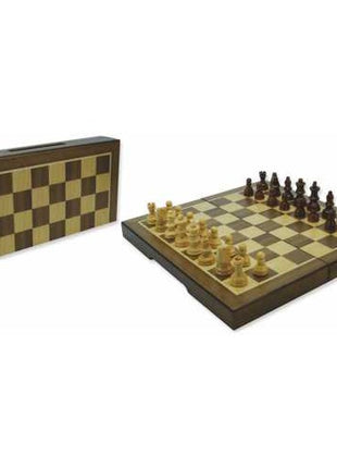 Schaakcasset Magnetisch Walnoot 23x23x2 cm