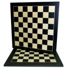 Schaak  Schaakbord Zwart/ahorn ingel.V.40 mm.38 cm. - Hout - uitvoering