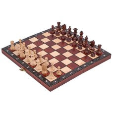 Schaak  Schaakcassette Magnetisch.hout gebeitst 26x13.5 cm - Hout - uitvoering