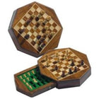 Schaak  Reisschaakcas.8 hoek.magn.Acaci.14,5x3cm - Hout - uitvoering