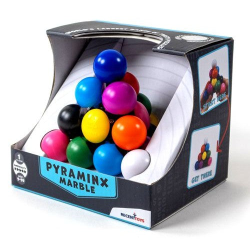 Dit is een foto van het spel Pyraminx Marble, Brainpuzzel, Recent te koop bij Speldorado Spellenwinkel Delft