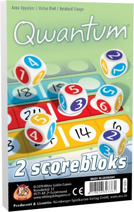 Qwantum bloks (extra scorebloks ) – gezellig dobbelspel – 2 tot 4 spelers