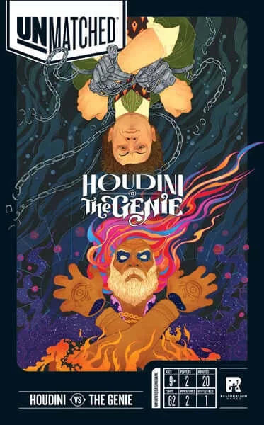 Houdini vs. De Geest uit de Lamp  Unmatched – strategisch bordspel – 2 tot 4 spelers