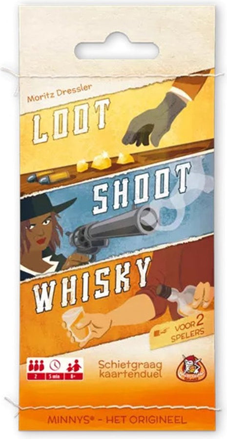 Minnys - Loot Shoot Whiskey – gezellig kaartspel – 2 tot 4 spelers