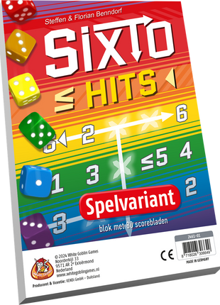 White Goblin Games Sixto - Hits. – gezellig dobbelspel – 2 tot 4 spelers