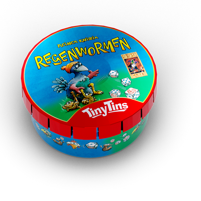 Dit is een foto van het spel Tiny Tins Regenwormen te koop bij Speldorado Spellenwinkel Delft