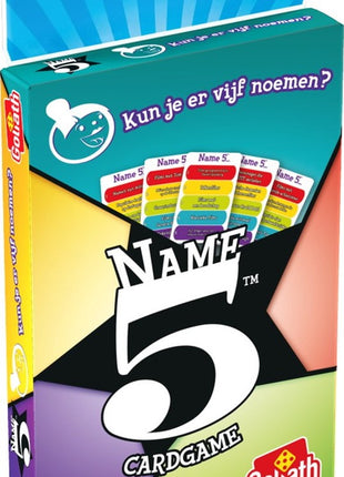 Name 5 NL Cardgame – gezellig kaartspel – 2 tot 4 spelers