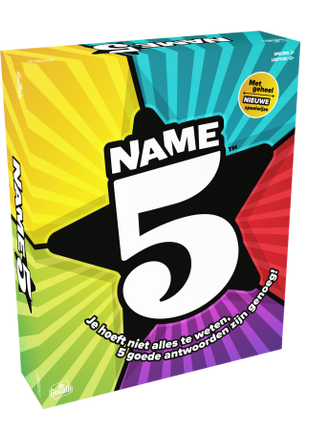 Dit is een foto van het spel Name 5 Boardgame (Refresh) te koop bij Speldorado Spellenwinkel Delft