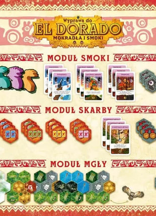 Dit is een foto van het spel Draken, Schatten & Mysteries - De Zoektocht naar El Dorado te koop bij Speldorado Spellenwinkel Delft