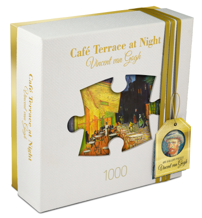 Dit is een foto van het spel Art Gallery - Café Terrace at Night - Vincent van Gogh te koop bij Speldorado Spellenwinkel Delft