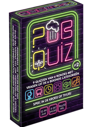 Pubquiz #2 – gezellig kaartspel – 2 tot 4 spelers