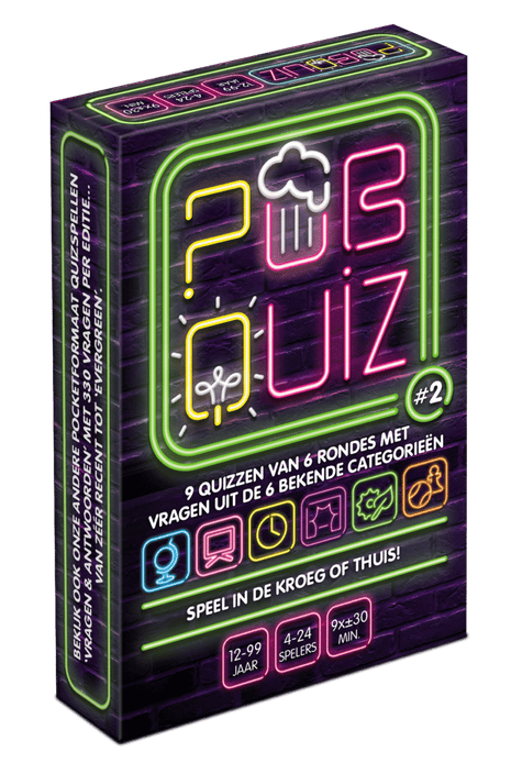 Pubquiz #2 – gezellig kaartspel – 2 tot 4 spelers