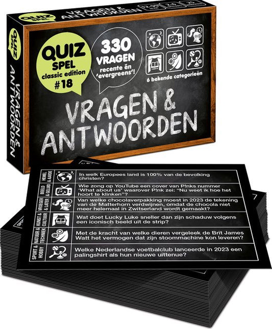 Dit is een foto van het spel Vragen & Antwoorden #18 - Kaartspel te koop bij Speldorado Spellenwinkel Delft