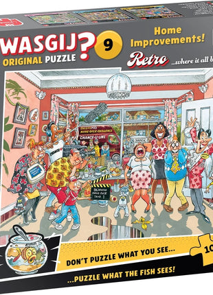 Dit is een foto van het spel Wasgij Retro Original 9 - Klein Verbouwinkje! (1000) te koop bij Speldorado Spellenwinkel Delft