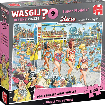 Dit is een foto van het spel Wasgij Retro Destiny 9 - Topmodellen! (1000) te koop bij Speldorado Spellenwinkel Delft