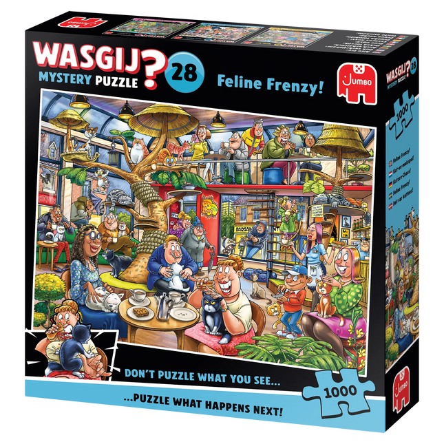 Dit is een foto van het spel Wasgij Mystery 28 - Kat-En-Muisspel! (1000) te koop bij Speldorado Spellenwinkel Delft