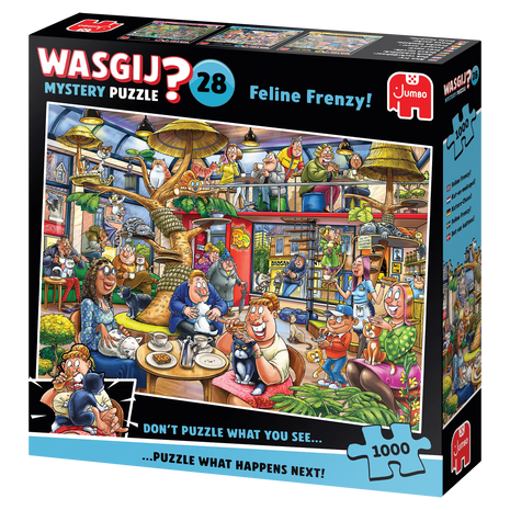 Dit is een foto van het spel Wasgij Mystery 28 - Kat-En-Muisspel! (1000) te koop bij Speldorado Spellenwinkel Delft