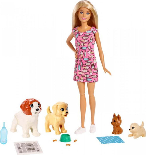 Barbie hondenopppas met welpen