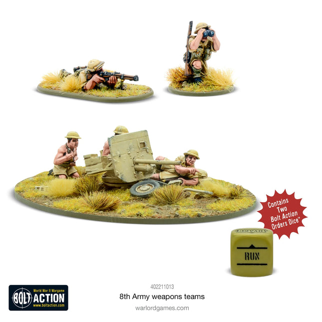 Dit is een foto van het spel 8th Army Weapons Teams te koop bij Speldorado Spellenwinkel Delft