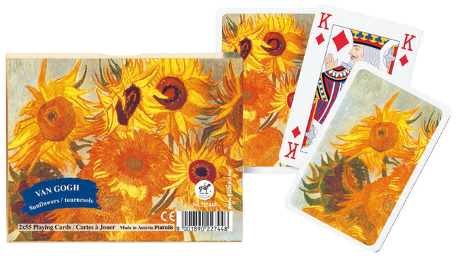 Dit is een foto van het spel Speel-kaarten-Set Van Gogh Sunflowers te koop bij Speldorado Spellenwinkel Delft