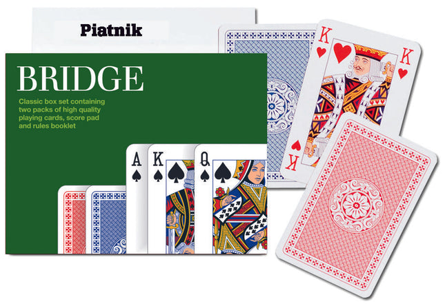 Dit is een foto van het spel Speelkaarten-Set dubbel Bridge Piatnik te koop bij Speldorado Spellenwinkel Delft