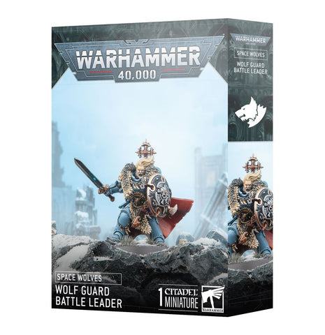 Dit is een afbeelding van het miniatuur wolf guard battle leader - space wolves voor het spel Warhammer, te koop bij Tabletop Miniature Wargames spellenwinkel Speldorado in delft