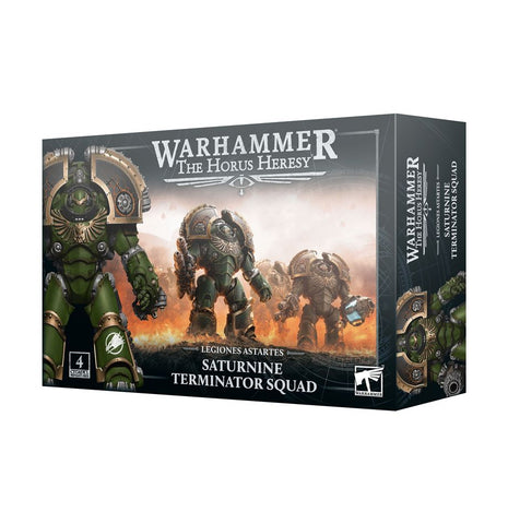 Dit is een afbeelding van het miniatuur legiones astartes: saturnine terminator squad voor het spel Warhammer, te koop bij Tabletop Miniature Wargames spellenwinkel Speldorado in delft