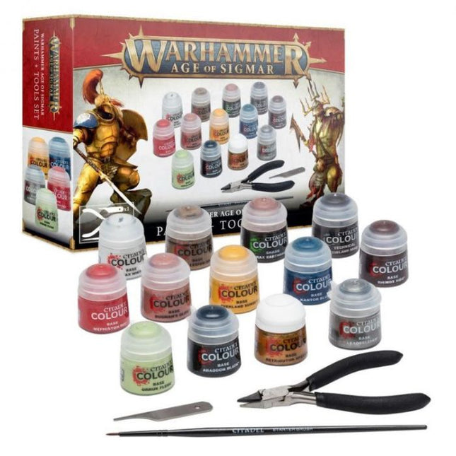 Dit is een foto van het spel Age of Sigmar Paints & Tools 2024 te koop bij Speldorado Spellenwinkel Delft