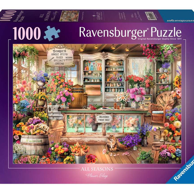 Dit is een foto van het spel All seasons flowershop - 1000 stukjes te koop bij Speldorado Spellenwinkel Delft