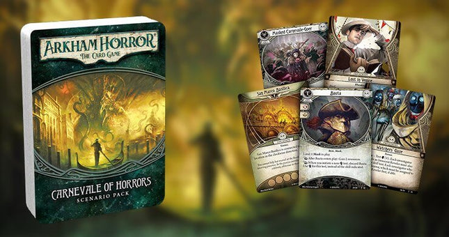 Dit is een foto van het spel Carnevale of Horrors - Arkham Horror - LCG te koop bij Speldorado Spellenwinkel Delft