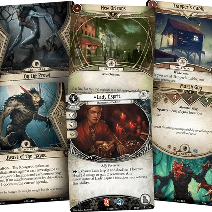 Dit is een foto van het spel Curse of the Rougarou Scenario - Arkham Horror - LCG te koop bij Speldorado Spellenwinkel Delft