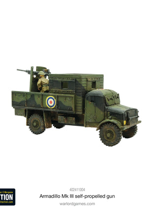 Dit is een foto van het spel Armadillo Mk III self-propelled gun te koop bij Speldorado Spellenwinkel Delft