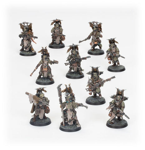 Dit is een afbeelding van het miniatuur Ash Wastes Nomads War Party - Necromunda voor het spel Warhammer, te koop bij Tabletop Miniature Wargames spellenwinkel Speldorado in delft