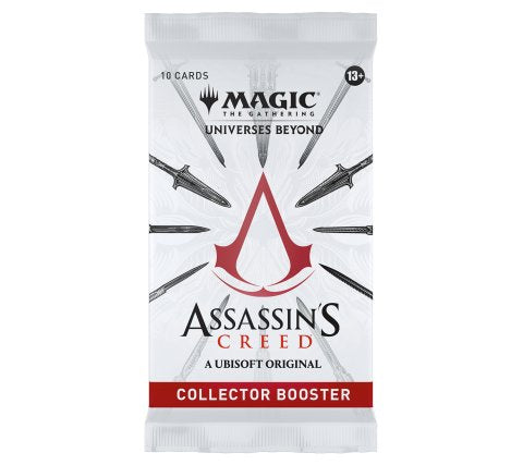 Dit is een foto van het spel Universes Beyond Assassin's Creed Collector Booster Magic the Gathering te koop bij Speldorado Spellenwinkel Delft